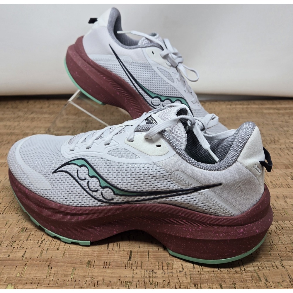 Saucony Shoes Womens 10 Axon 3 White Red Athletic Running Walking Sneakers - Picture 5 of 12
